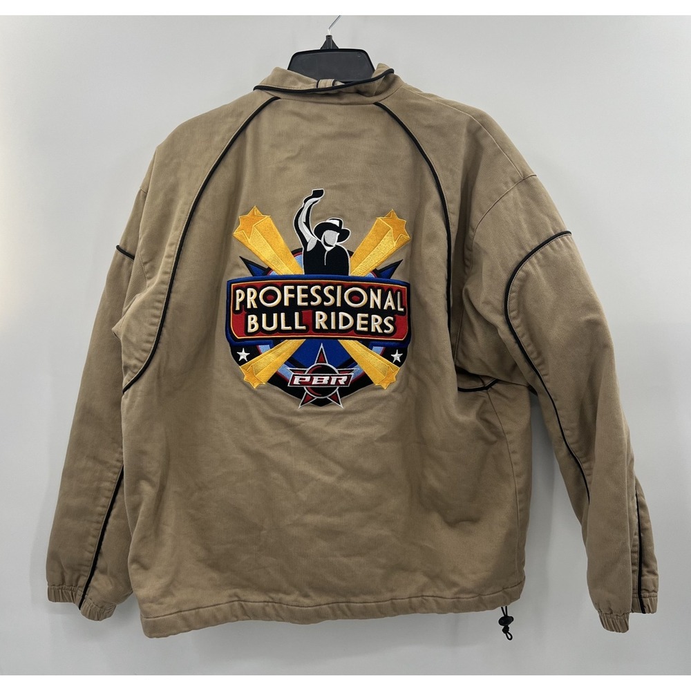 Cripple Creek PBR Jacket Mens Size XL Beige Vintage Embroidered Limited EUC